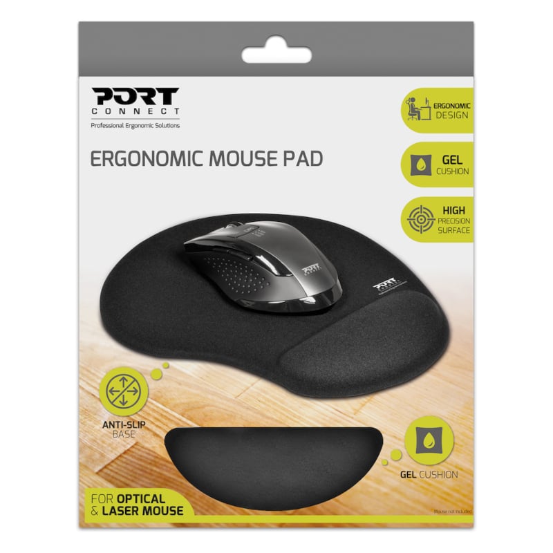 Port Ergonomic Gel Mouse Pad - Black