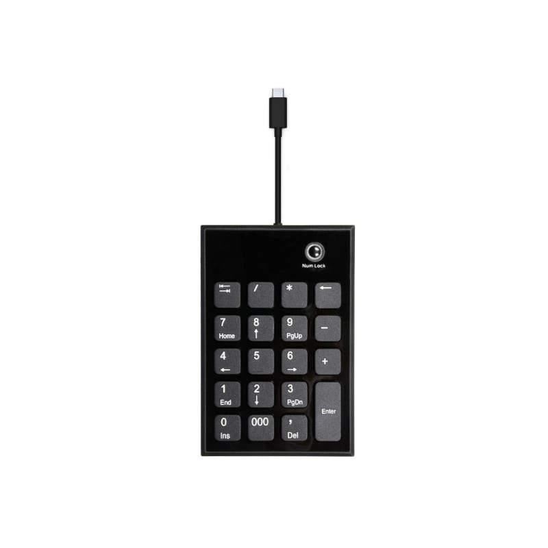 Port Wired Keypad Numpad with USB|Type-C Connector