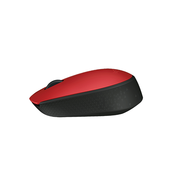 910-004641- LOGI M171 910-004641  Wireless mouse  (RED) Nano USB receiver 3 buttons optical .