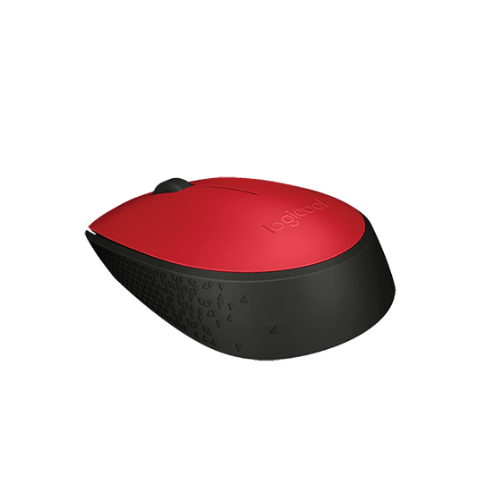 910-004641- LOGI M171 910-004641  Wireless mouse  (RED) Nano USB receiver 3 buttons optical .