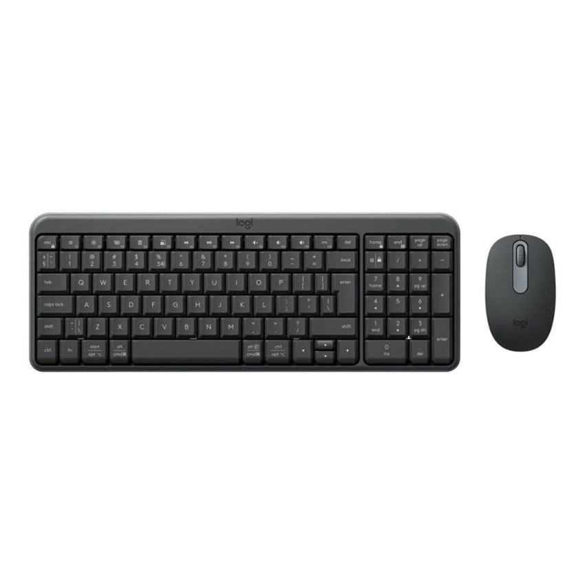 Logitech MK250 Wireless Black keyboard and mouse set on a white background