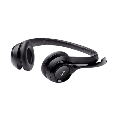 981-000406 - Logitech Headset H390 Black USB-A Stereo Internet headset adjustable headband Noise cancelling rotating microphone