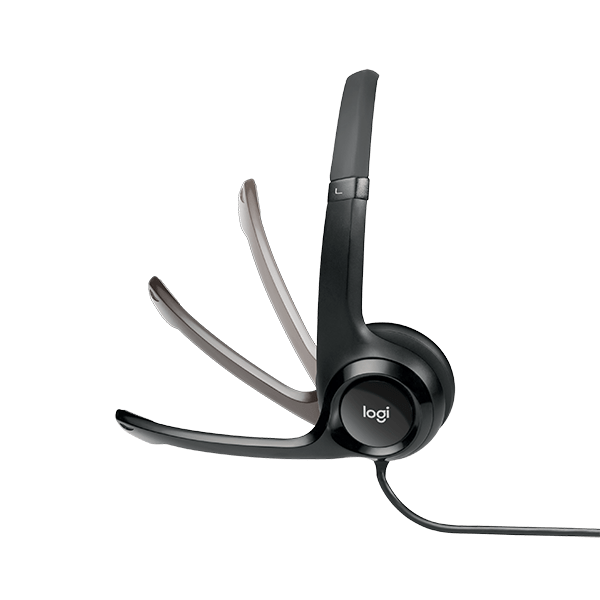 981-000406 - Logitech Headset H390 Black USB-A Stereo Internet headset adjustable headband Noise cancelling rotating microphone