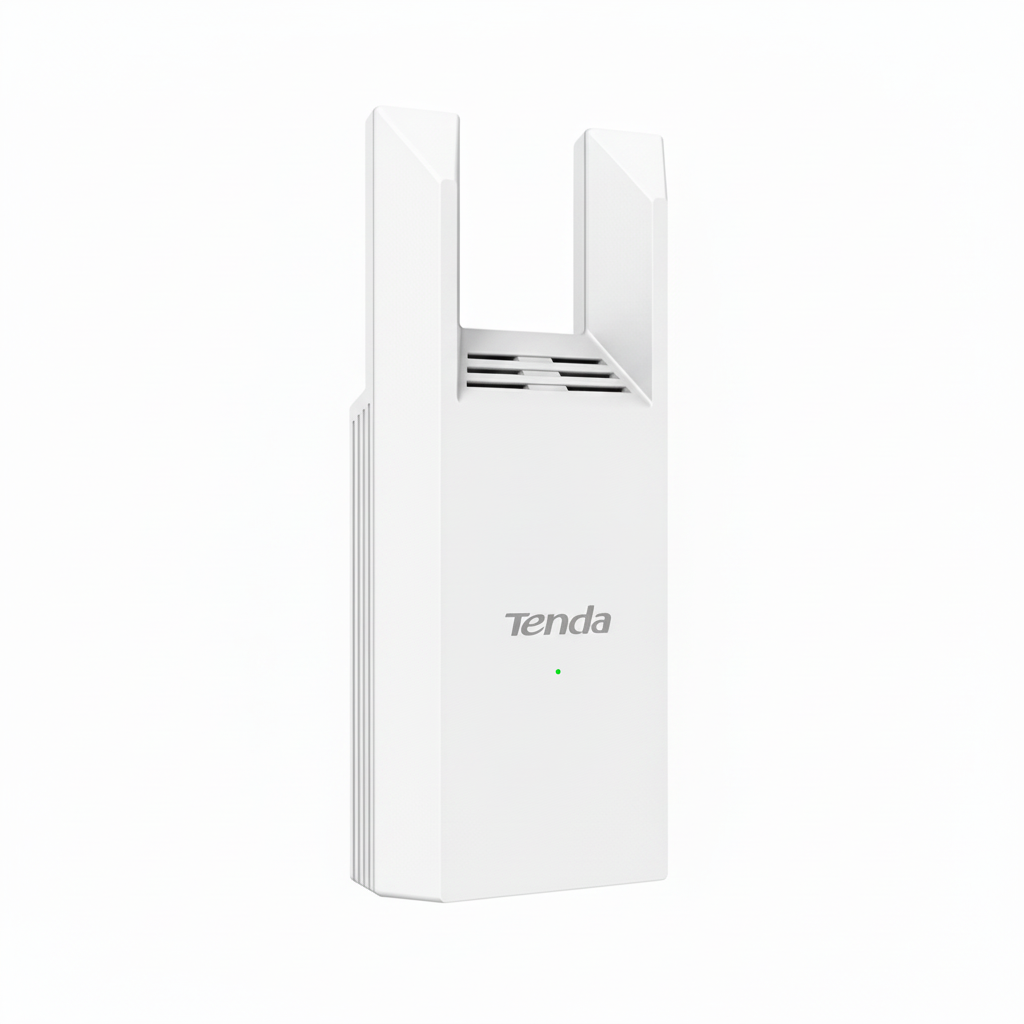 Side profile showing the integrated antenna design and grid ventilation.

