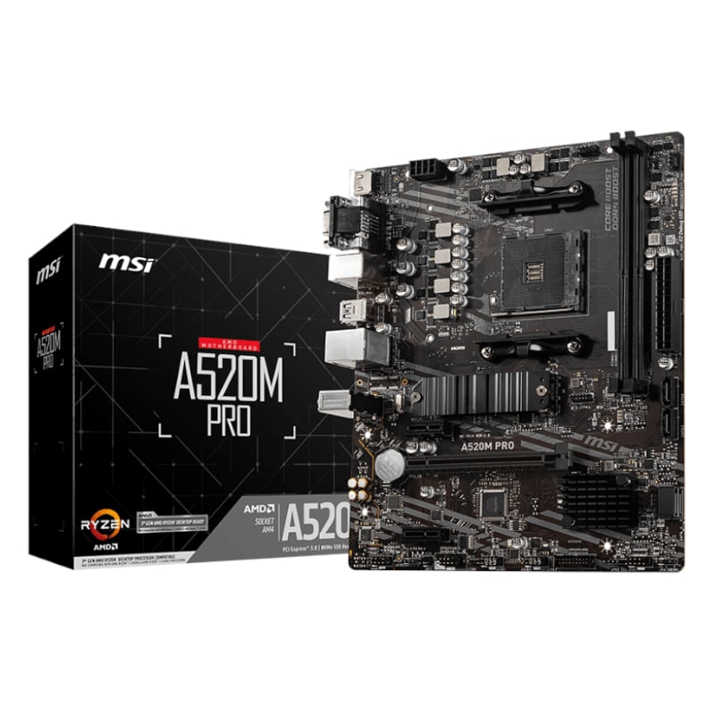MSI A520M-PRO AMD AM4 MATX Gaming Motherboard – Matrix Warehouse