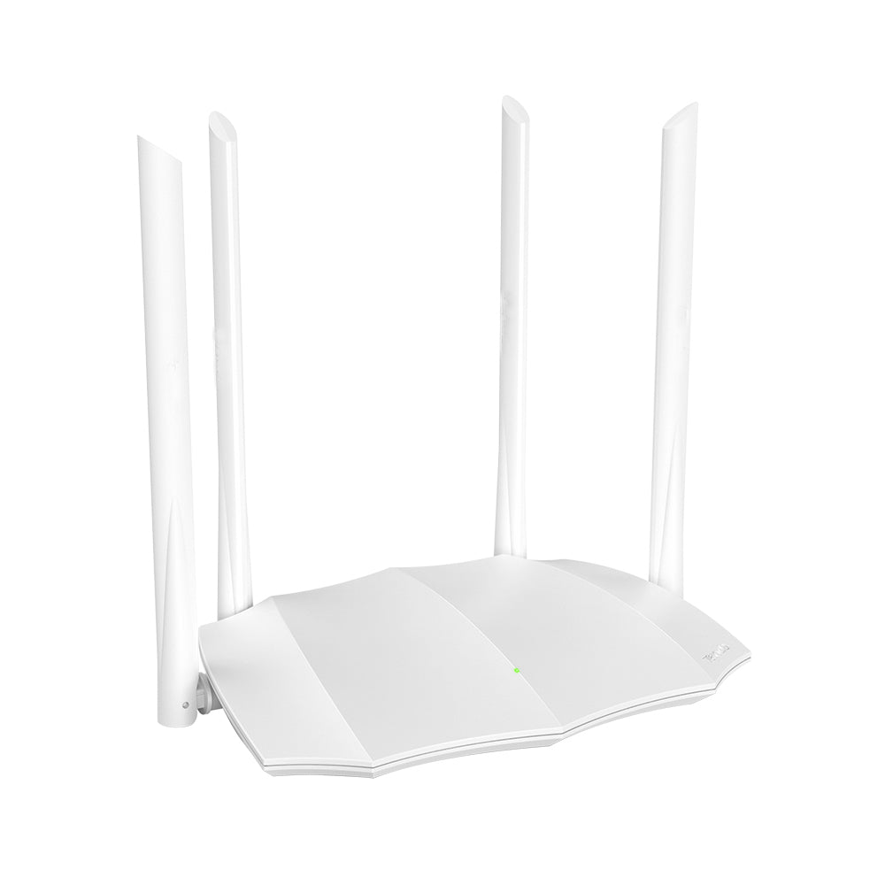 Side profile showing the compact design and 4x 6dBi high-gain antennas.

