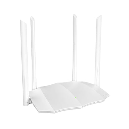 Side profile showing the compact design and 4x 6dBi high-gain antennas.


