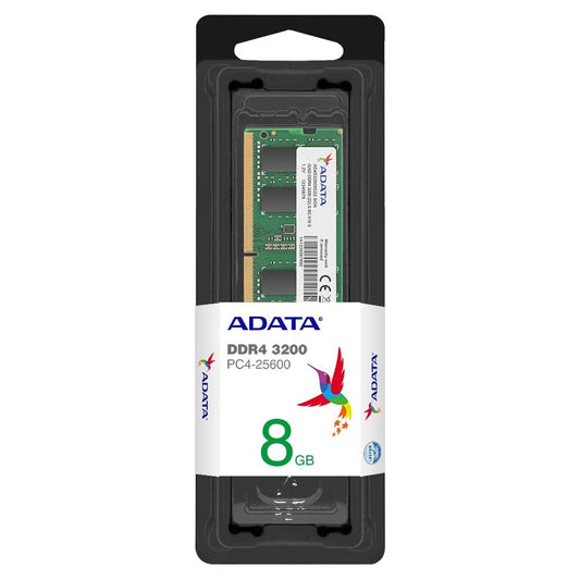 ADATA 8GB DDR4 memory module in packaging on a white background