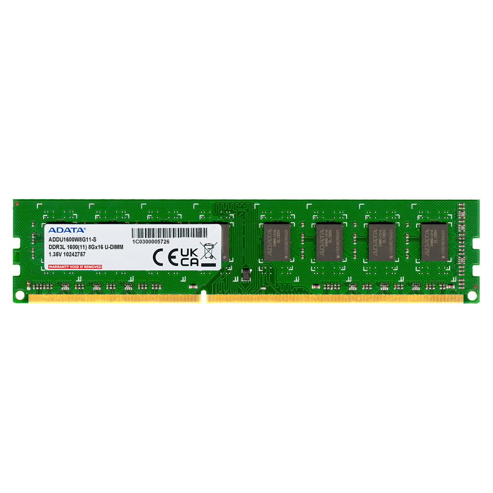 ADATA RAM module on a green background