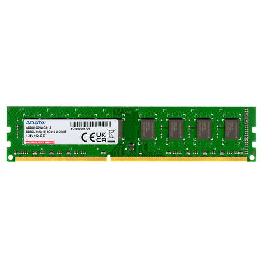 ADATA RAM module on a green background