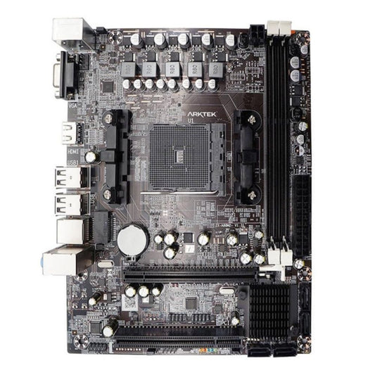 Top view of Arktek AK-A78M micro ATX motherboard with AM3 socket and DDR3 slots