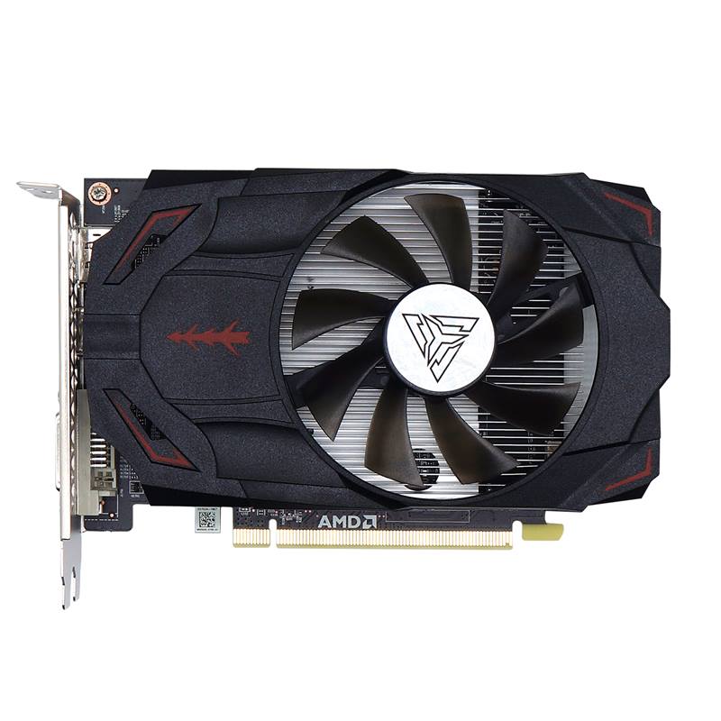 AMD Graphics Card with Fan on white background