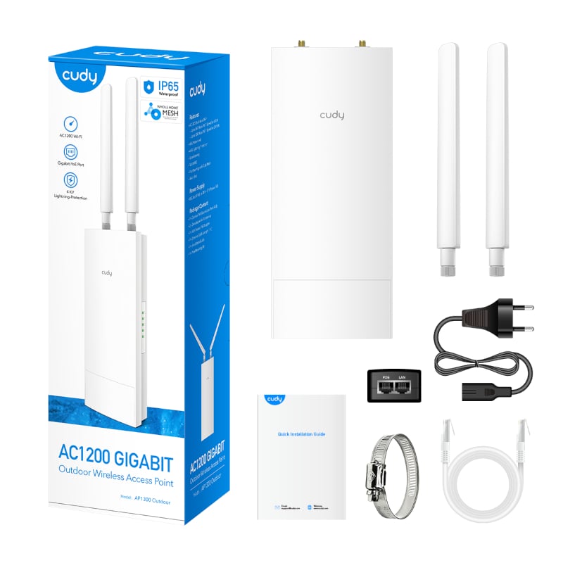 Cudy AC1200 Gigabit Dual Band Ceiling Access Point
- Outdoor