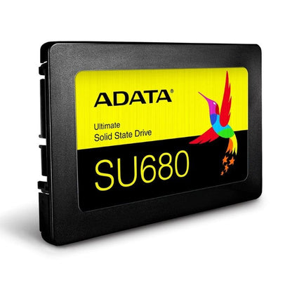 Top-down view showing the drive's label with SU680 Ultimate branding and capacity.

