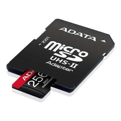 Close-up detail of the card label with capacity, U3, V30, and A2 logos.

