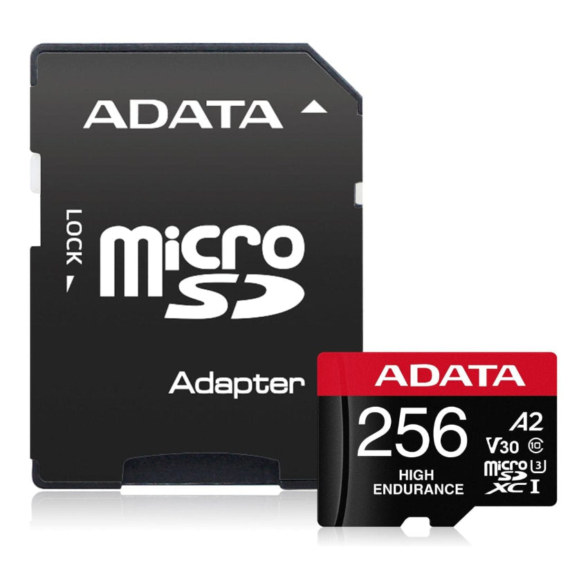 The memory card displayed next to an SD adapter.