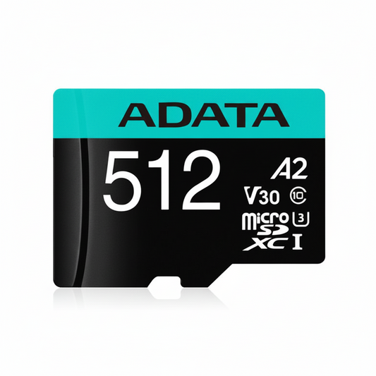 Front view of the ADATA Premier Pro 512GB microSDXC memory card.

