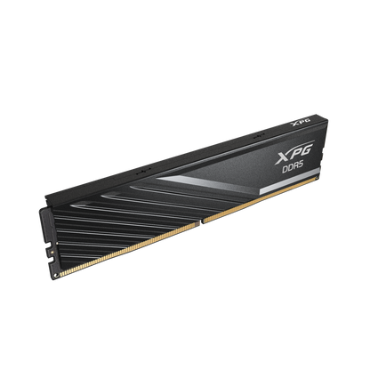 XPG Lancer Blade 16GB DDR5 5600Mhz memory module with gradient lighting on a white background
