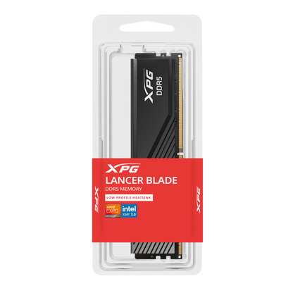 XPG Lancer Blade DDR5 memory module packaging on a white background