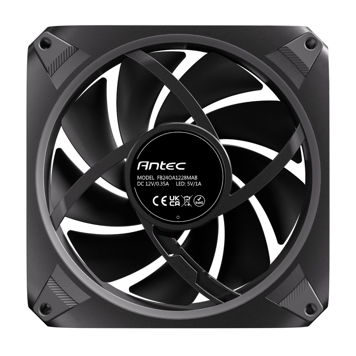 Antec computer fan on a white background
