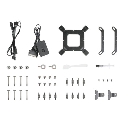 Collection of computer hardware components on a white background