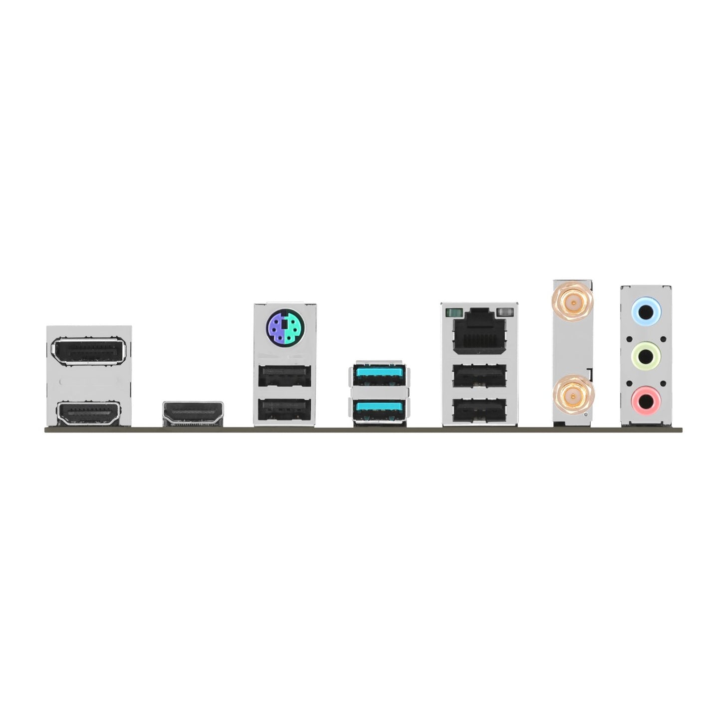 Set of computer hardware components on a white background