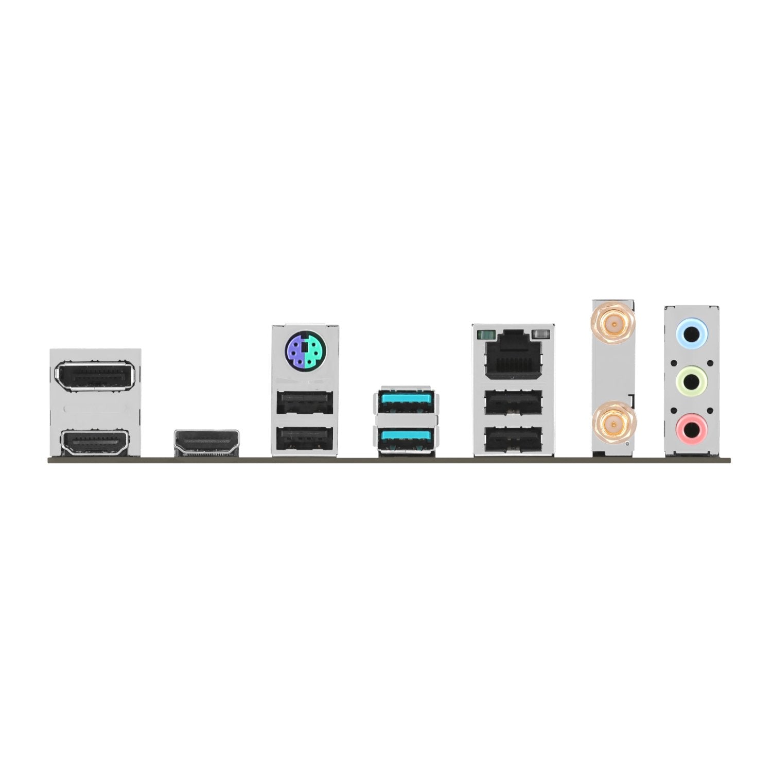 Set of computer hardware components on a white background