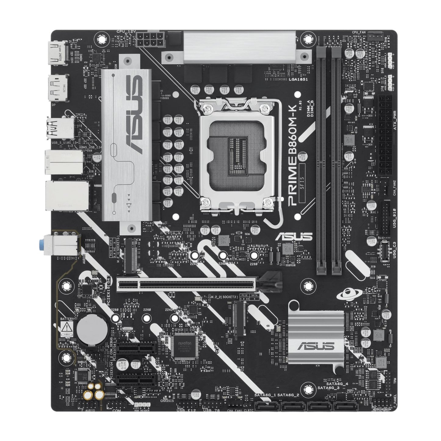 Asus motherboard on a white background