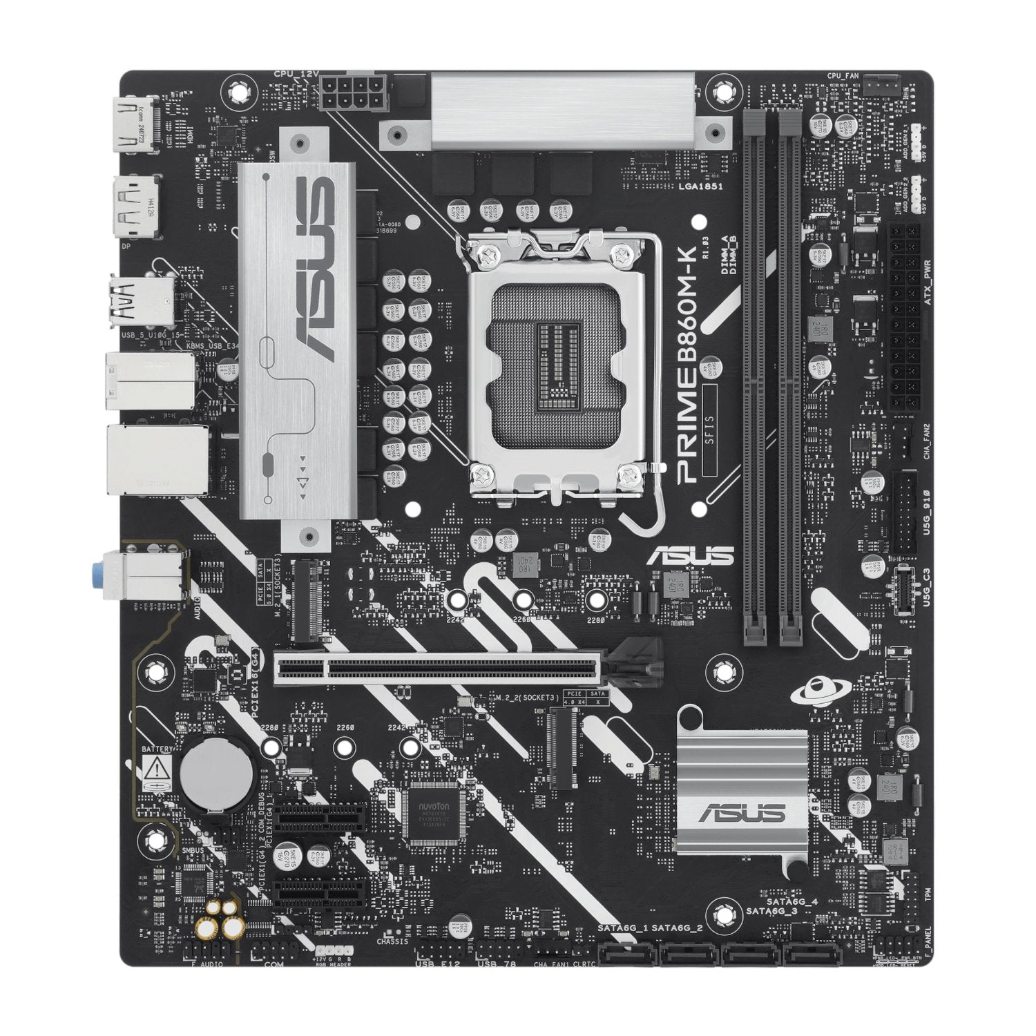 Asus motherboard on a white background
