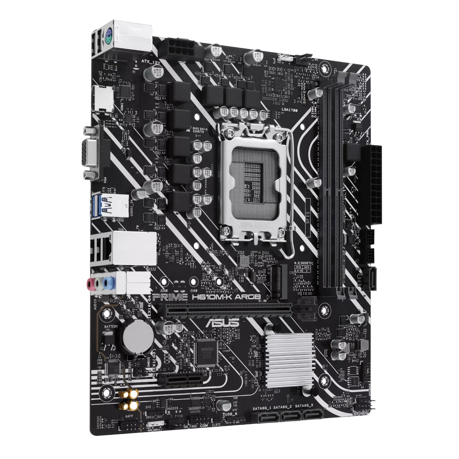 Asus motherboard on a white background