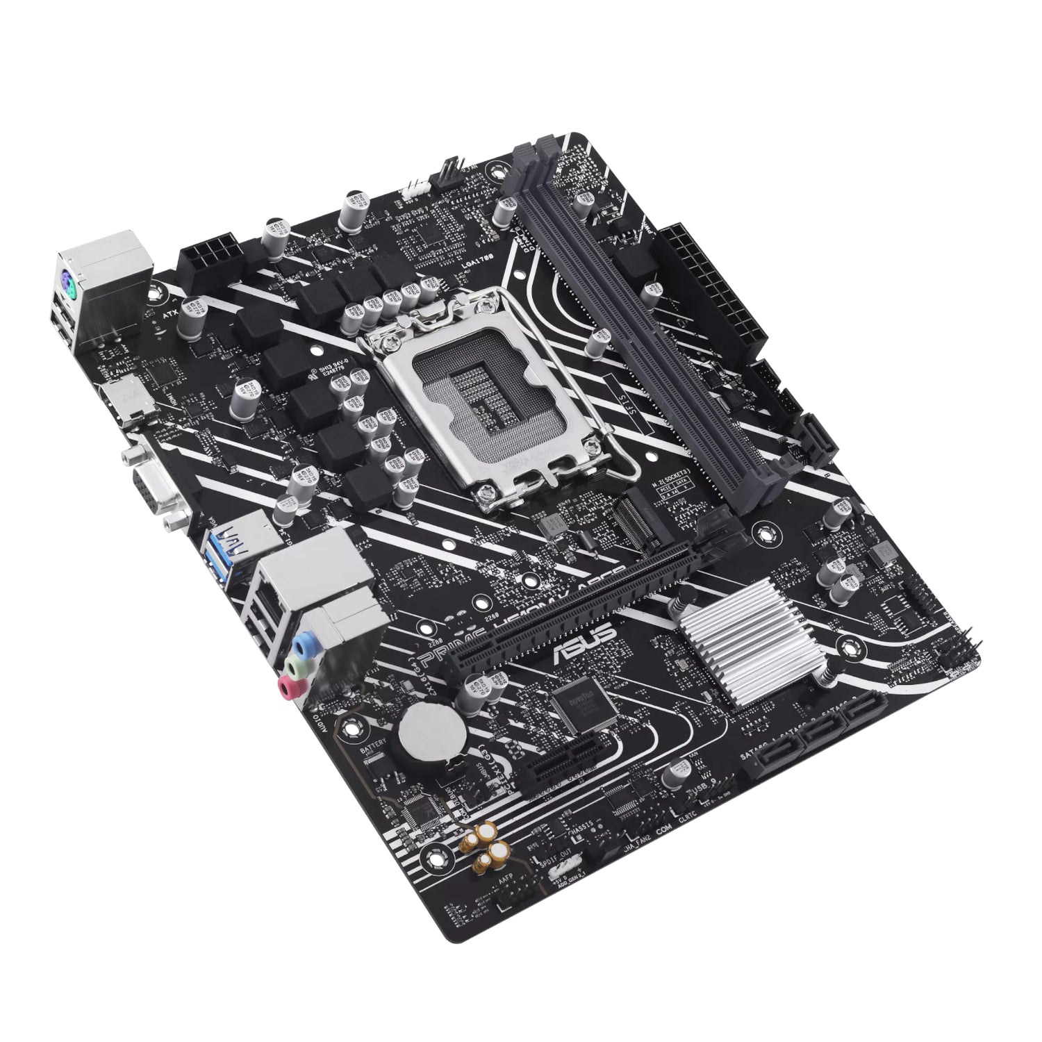 Computer motherboard with ASUS logo on a white background