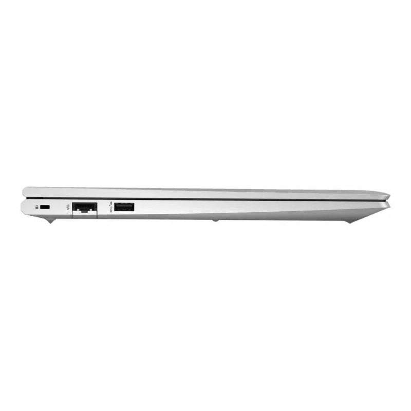 Silver laptop on a white background