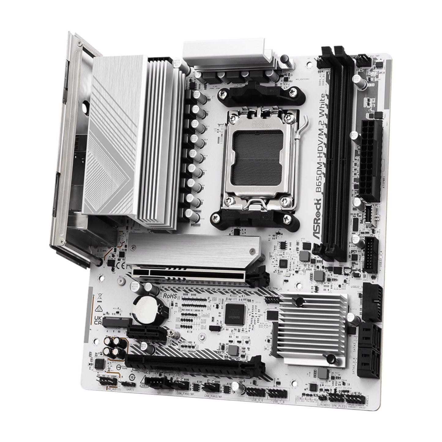 ASRock B650M-HDV/M.2 AM5 Micro-ATX Motherboard - White