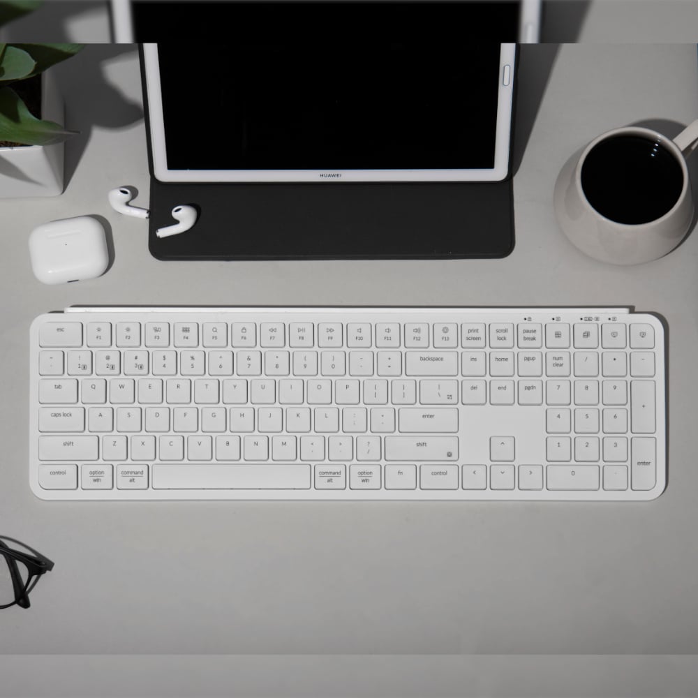 Keychron B6 Pro Ultra-Slim 100% Wireless Keyboard - White