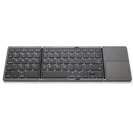 Foldable keyboard with touchpad on a white background