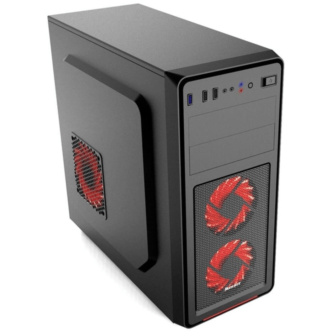 The case displayed at an angle, highlighting the front mesh and bezel.

