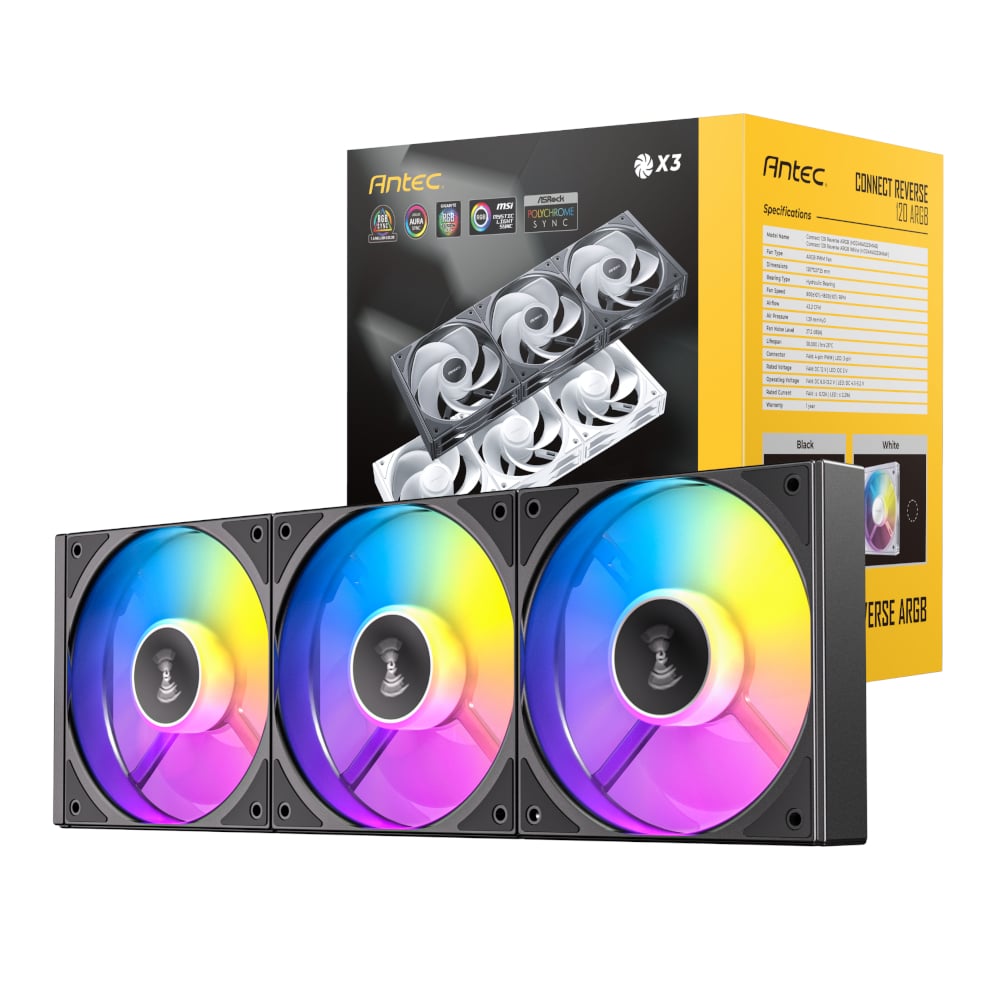 Antec Connect 120 Reverse ARGB PWM Fan (3pack)