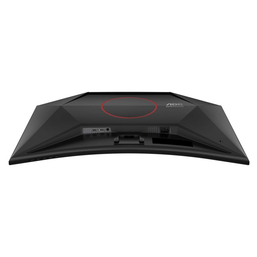 Port view of the AOC C32G42ZE 32" Gaming monitor showing the HDMI, DisplayPort, Aux and power ports