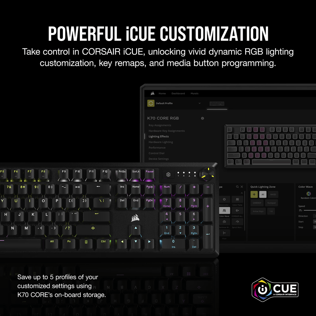 Corsair K70 CORE RGB Mechanical Gaming Keyboard - Black