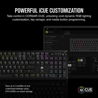 Corsair K70 CORE RGB Mechanical Gaming Keyboard - Black