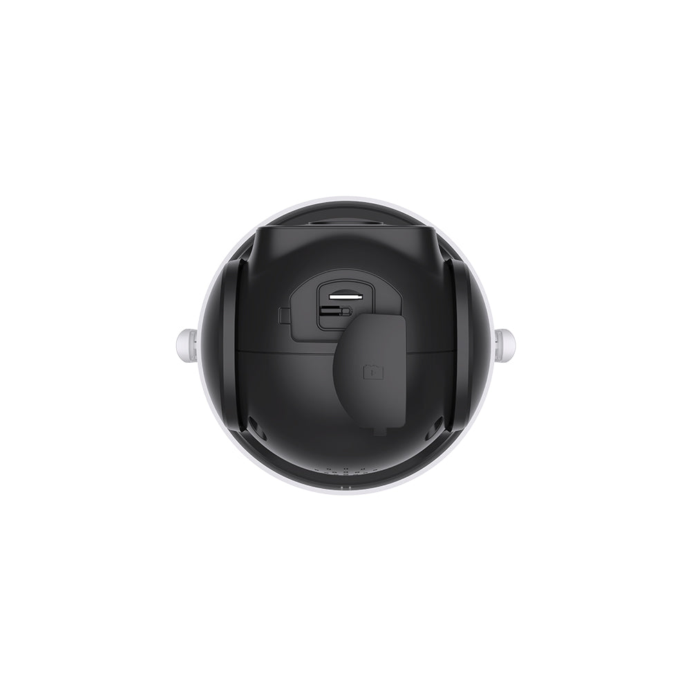 The camera displayed at an angle, highlighting its pan/tilt mechanism.

