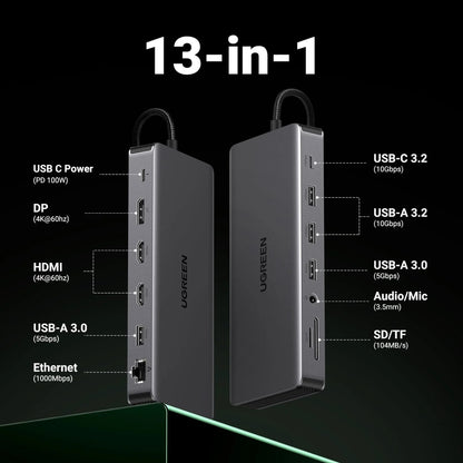 UGreen CM681 Revodok Pro 13-in-1 USB Type-C HDMI and DisplayPort Docking Station