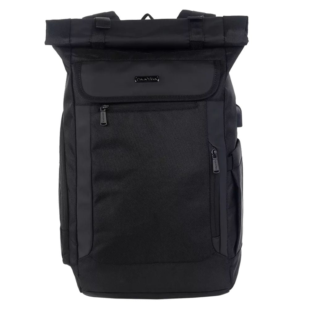 Canyon RT‑7 rolltop backpack with flap open showing expanded volume