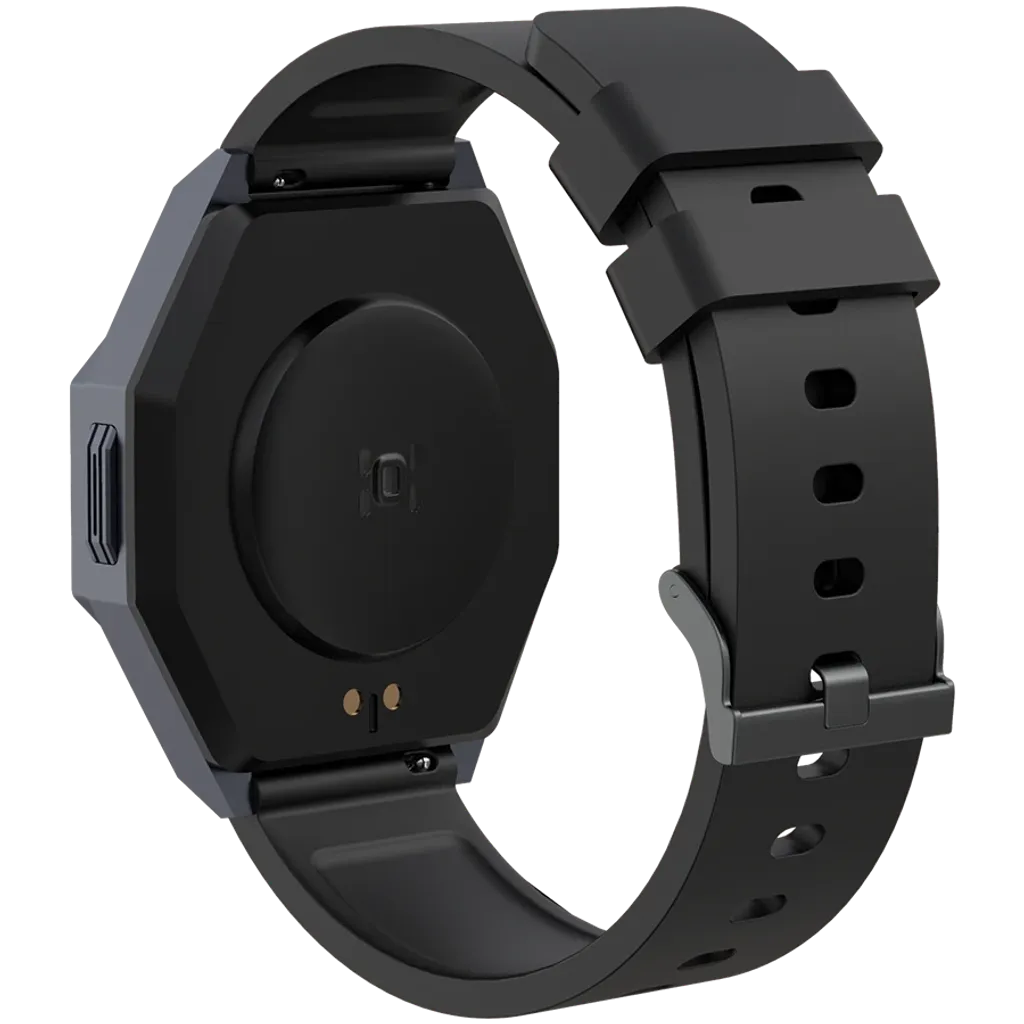 Black smartwatch on a white background