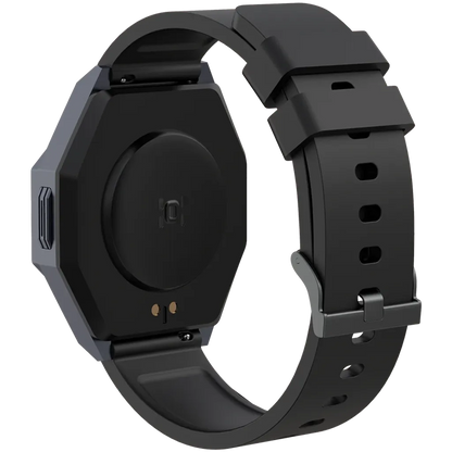 Black smartwatch on a white background