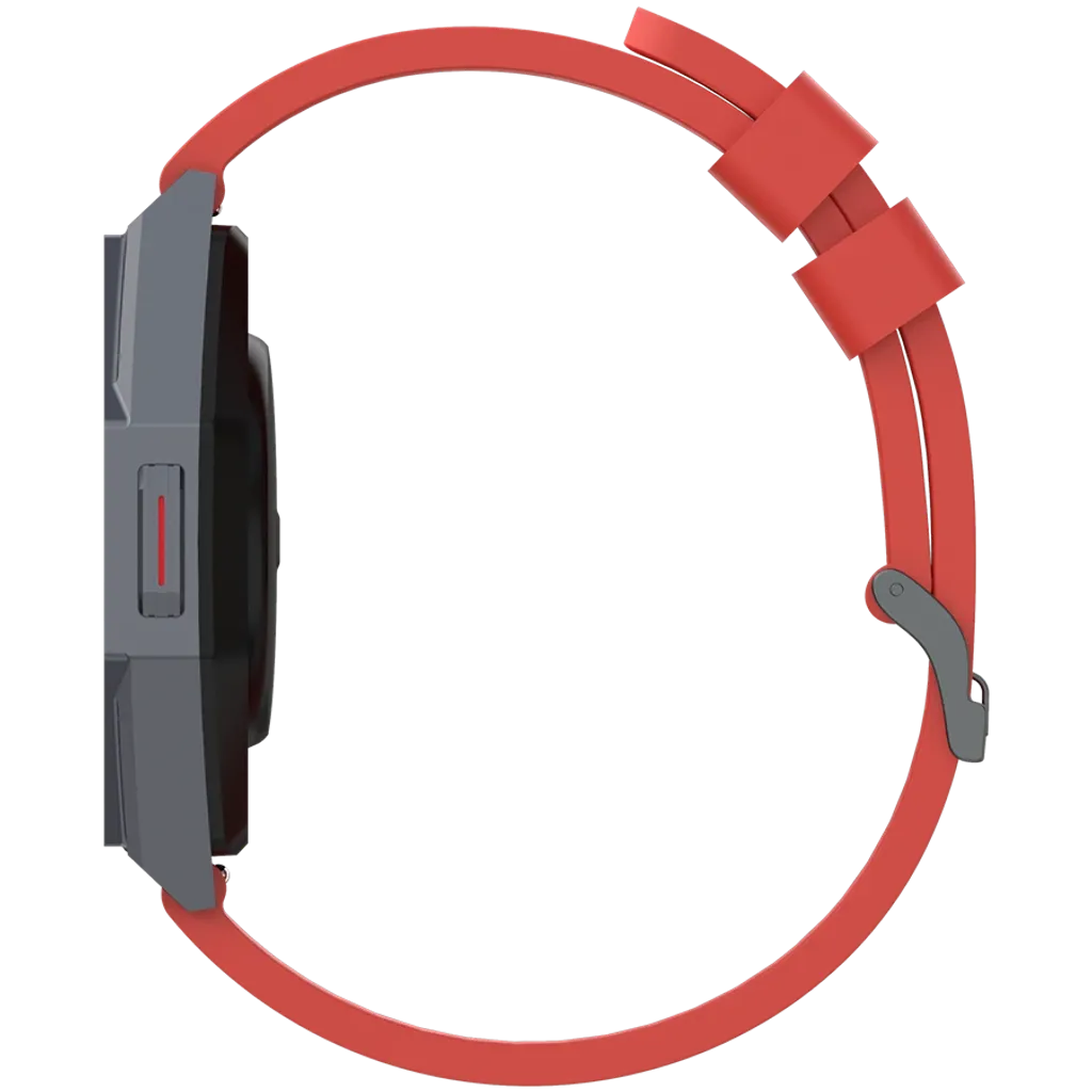 Red smartwatch band on a white background