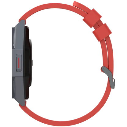 Red smartwatch band on a white background