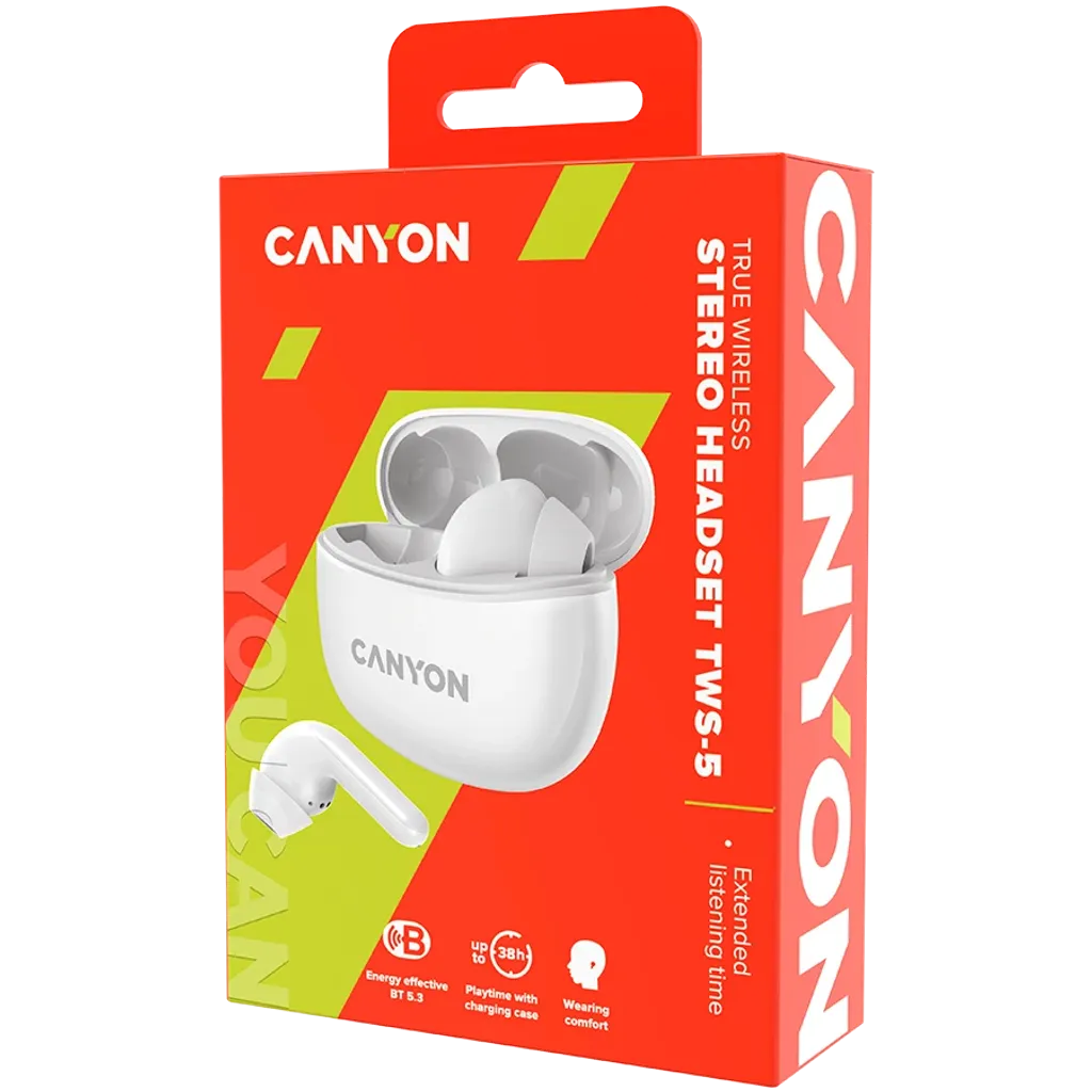 Canyon True Wireless Stereo Headset packaging on a white background