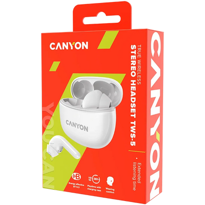 Canyon True Wireless Stereo Headset packaging on a white background