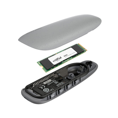 Asus Cobble M.2 SSD Type-C Enclosure and Crucial E100 2TB NVMe Bundle - Grey